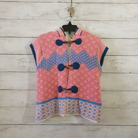 Matilda Jane Geometric Warm Hugs Sherpa Lined Sweater Vest Size 6 - Picture 2 of 16